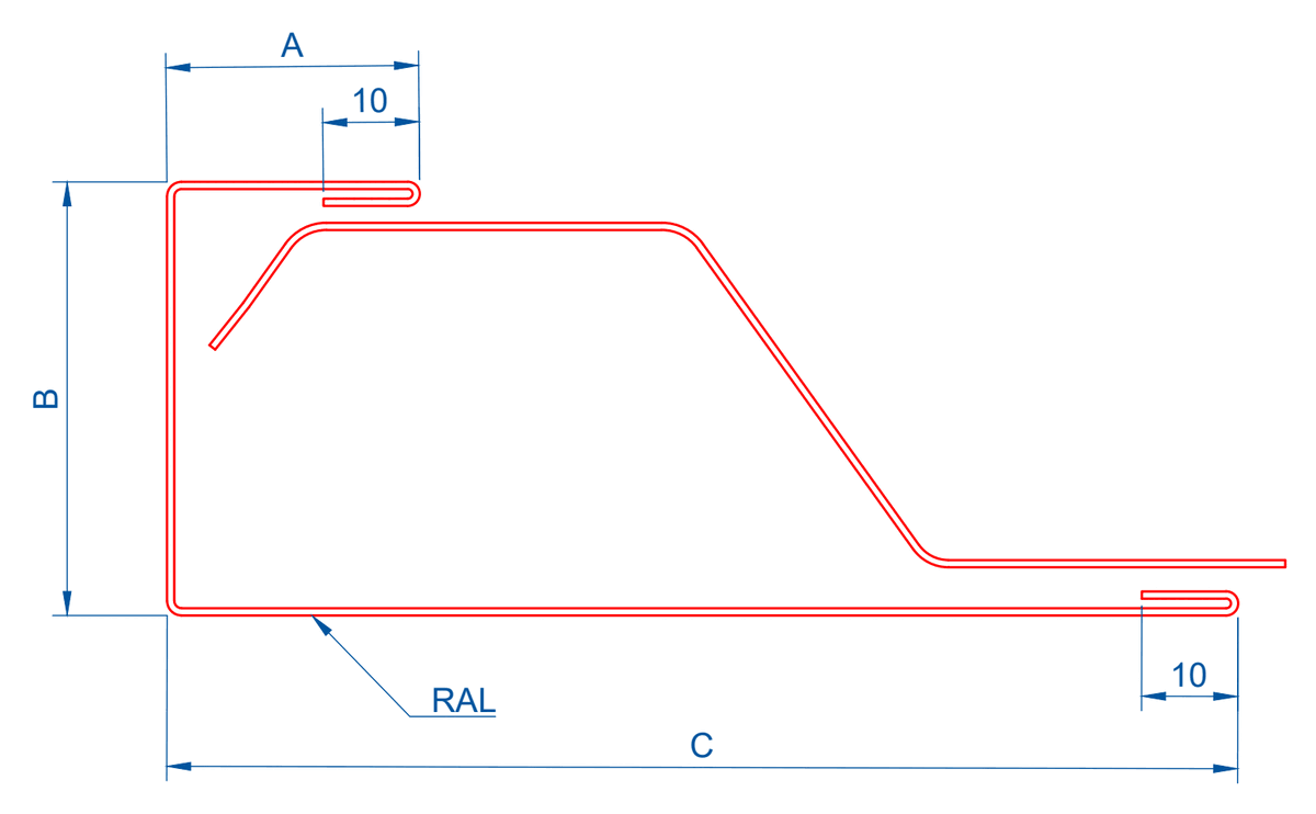 CB 15 – Side edge trim for trapezoidal sheets