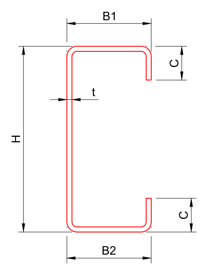 Thin-walled C-profile